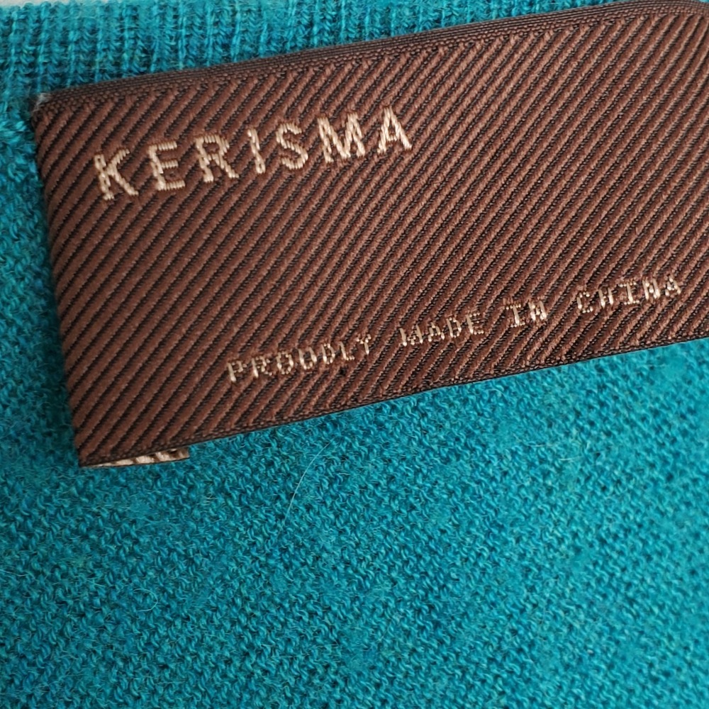 Kerisma Raven Sweater Slouchy Oversize Lightweight Knit Wool Blend Teal Boho S/M - Picture 6 of 7